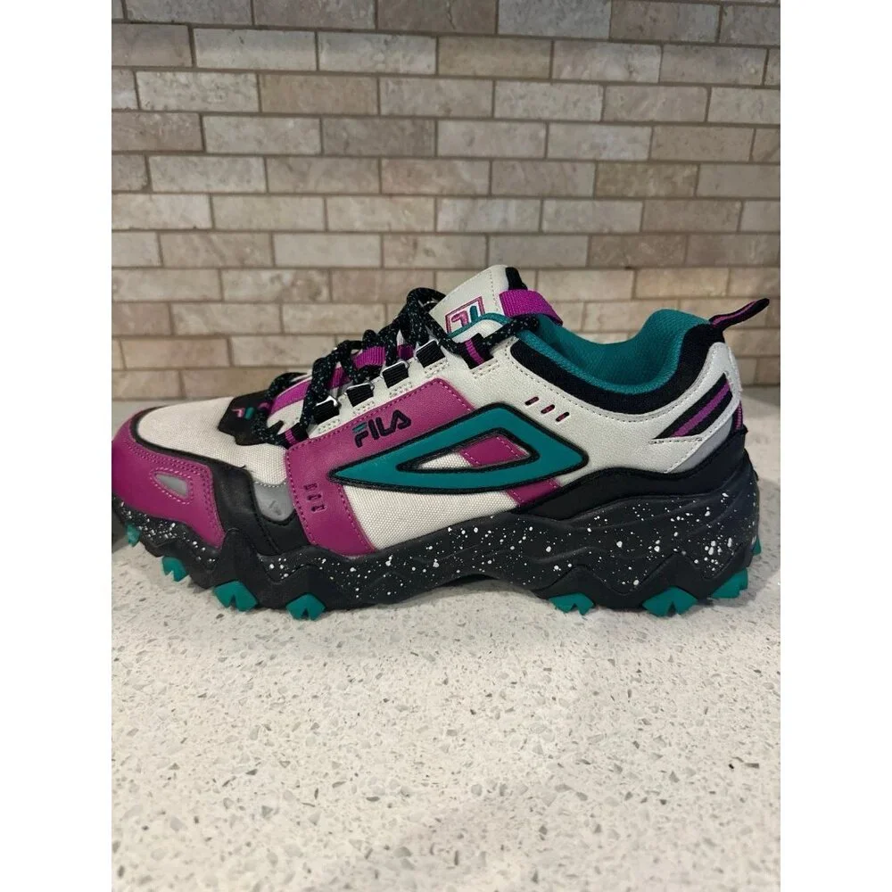 FILA Oakmont TR purple Multi Color Block‎ Leather Chunky Sneakers